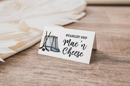 Hockey Food Tent Cards, The Great One First Birthday Party Decor, Hockey Place Card, Custom Buffet Label, Editable Template