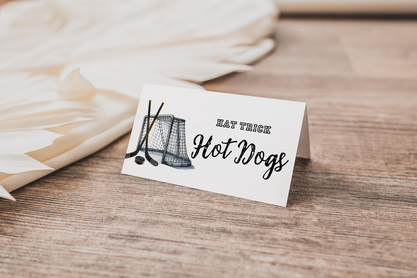 Hockey Food Tent Cards, The Great One First Birthday Party Decor, Hockey Place Card, Custom Buffet Label, Editable Template