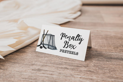 Hockey Food Tent Cards, The Great One First Birthday Party Decor, Hockey Place Card, Custom Buffet Label, Editable Template