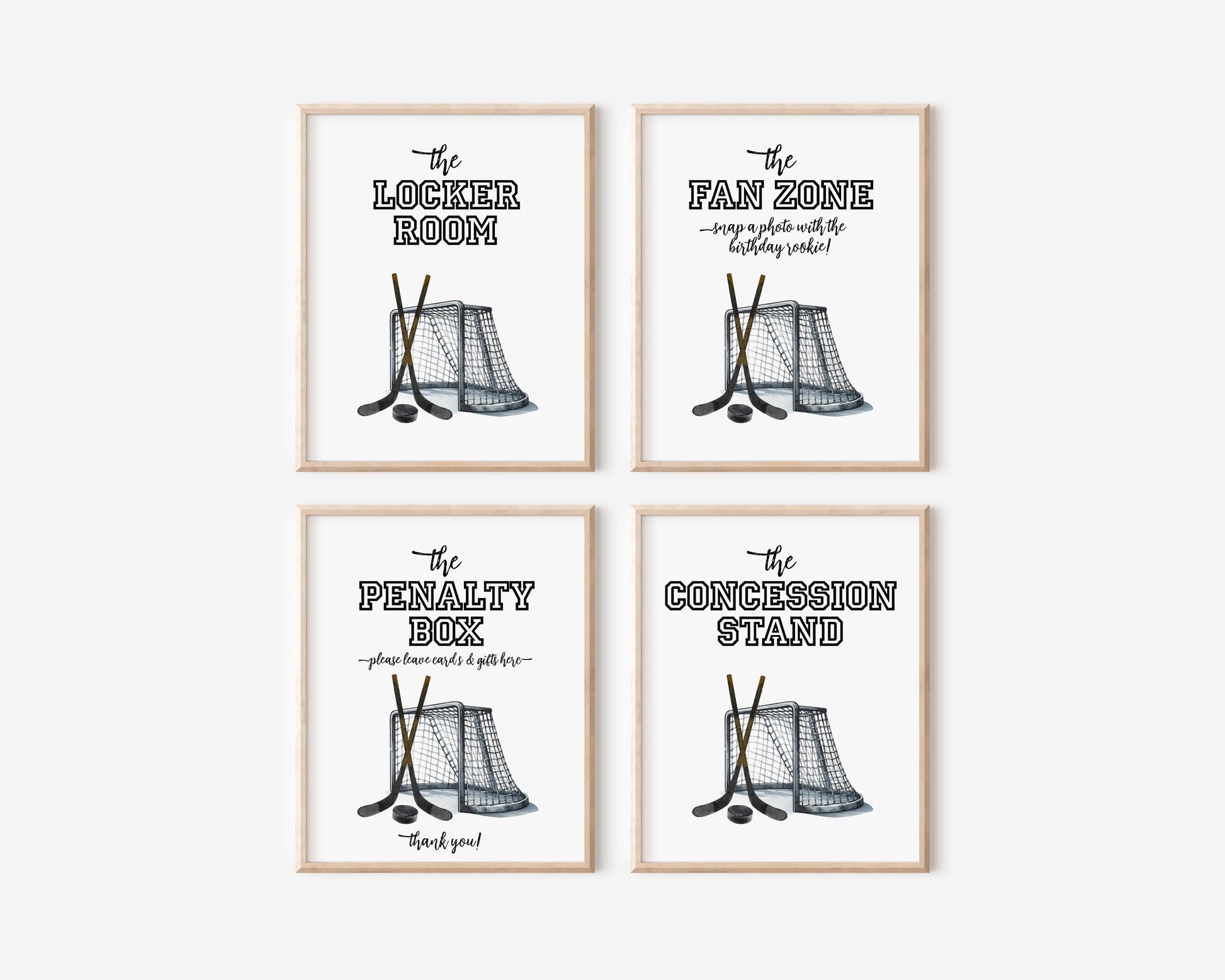 Hockey Food Tent Cards, The Great One First Birthday Party Decor, Hockey Place Card, Custom Buffet Label, Editable Template