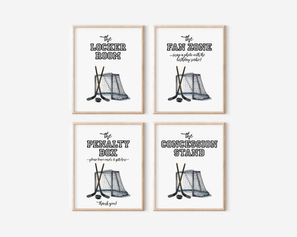 Hockey Birthday Banner - Editable Template, The Great One First Birthday Decoration - Printable Bunting INSTANT DOWNLOAD