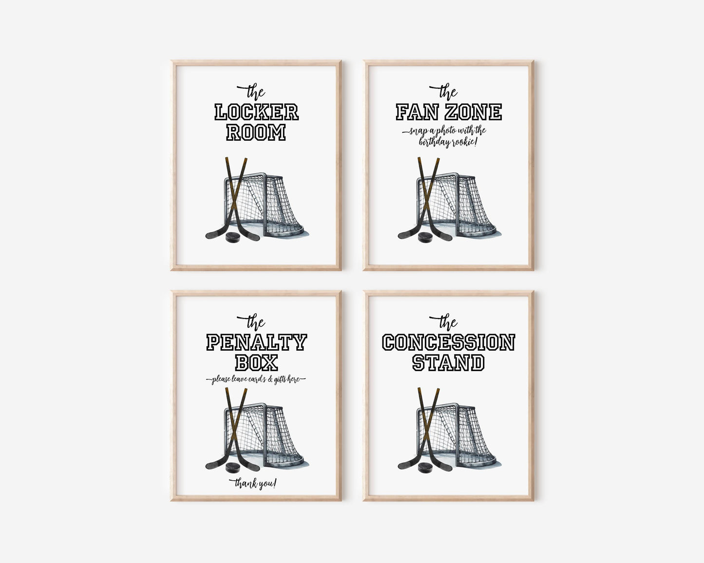 Hockey First Birthday Bundle, The Great One Party Decorations, Editable Invitation, Signs, Banners & Milestone Poster